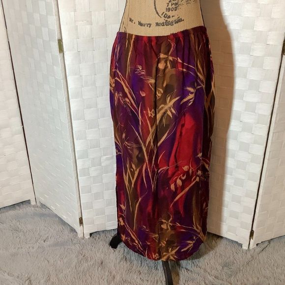 c.b. collections tie dye tropical button front skirt large - Picture 5 of 6